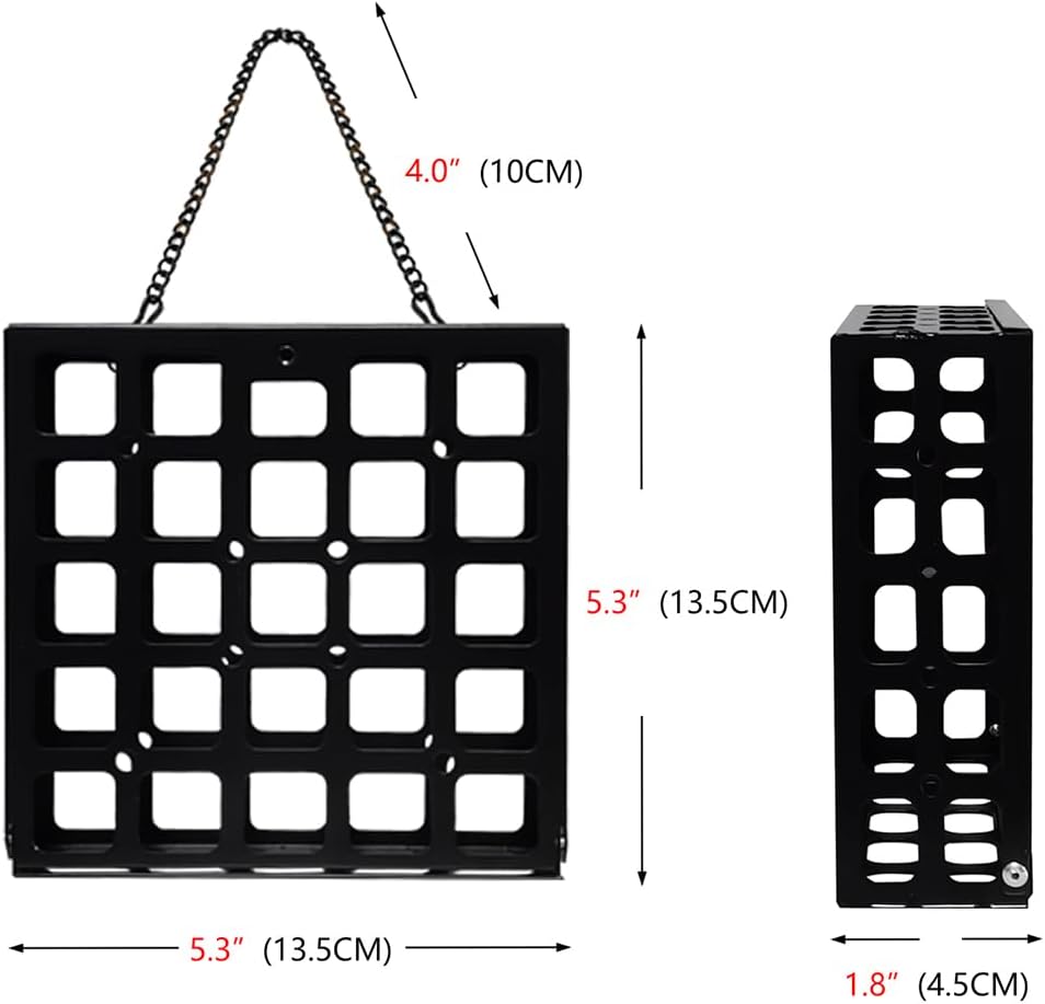 Suet Bird Feeder for Outdoors - Freestyle for Wall Mounting/Hook Hanging/DIY Creatives - One Cake Capacity Cage for Feeding Wild Birds Outside/Backyard/Garden