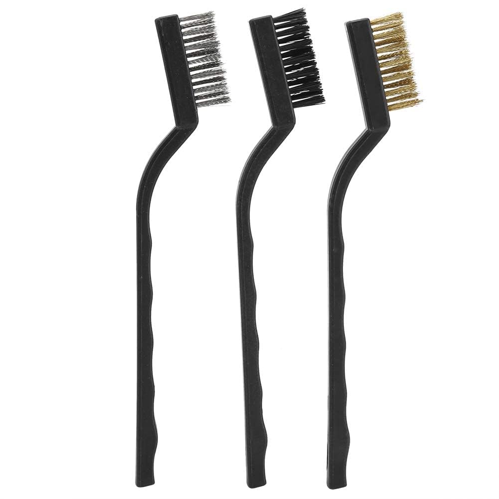 Mini Wire Brush Bonsai Brush, 3pcs Wire Bristle with Plastic Handle Ma