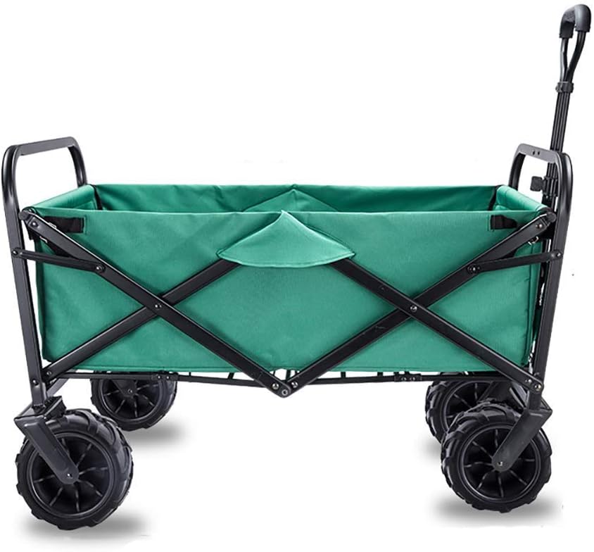Garden Roly Foldable Cart High Durability Holiday Trolley Pull Truck Transport Cart with Brake Wheels Foldable 90kg/ 198lb Capacity Shopping Cart (E: Green) (F: red) (E:Green)