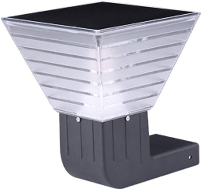 Waterproof Switch Single Crystal Solar Panel Aluminum Wall Lamp with PC Lampshade Outdoor Courtyard Lighting Wall Light Garden Villa Wall Decorative