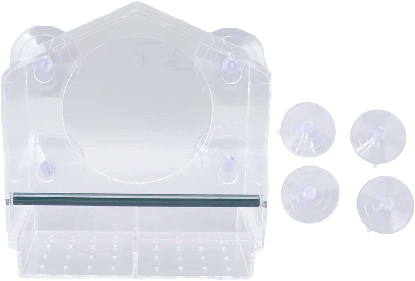 Pilipane Clear Acrylic Window Bird Feeder, Transparent Bird House with 4 Strong Suction Cups