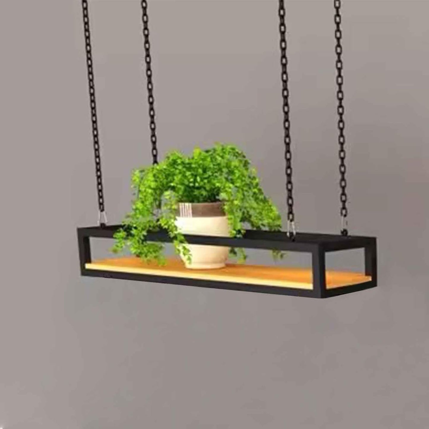 Hanging Plant Pot Stand | Floating Shelves for Home Decor | Wall-Mounted Storage Organizer | Greenery Display Rack | Ideal for Indoor/Outdoor Use (140x25x15cm)