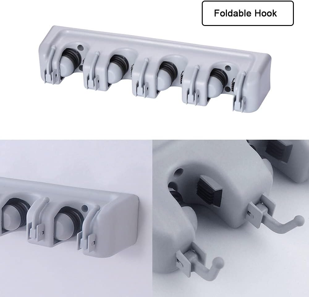 Mop and Broom Holder Broom Hanger Wall Mounted Home Garden Garage Tool