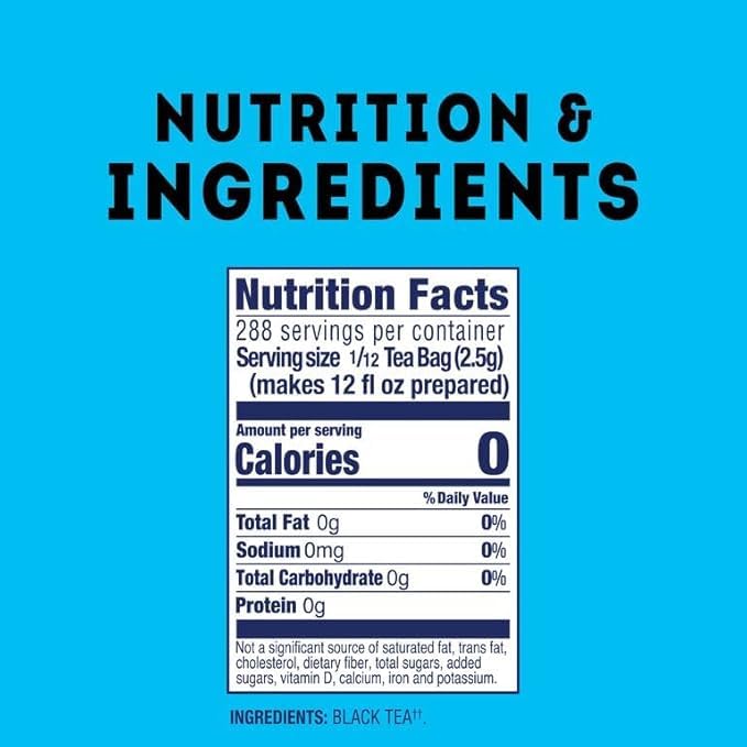 Lipton Unsweetened Iced Tea Bags, Gallon-Sized Zero Calories, 24 Total Tea Bags