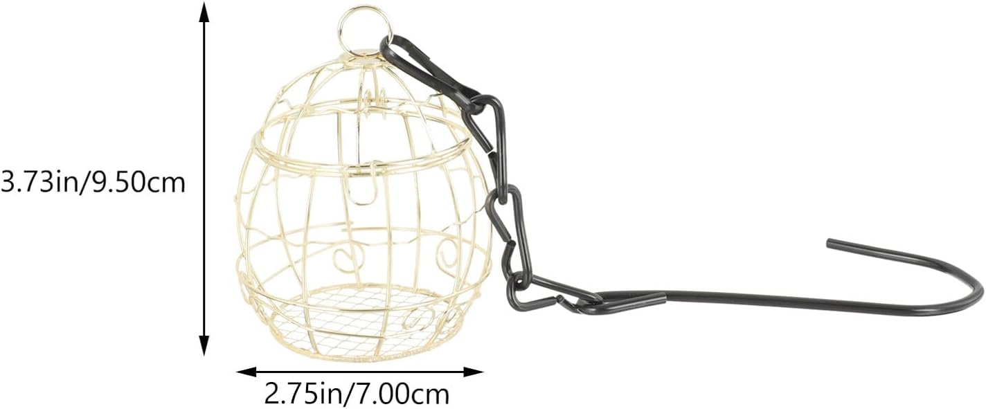 Milisten 2pcs Outdoor Hanging Bird Feeder Cage Metal Wire Small Swing 