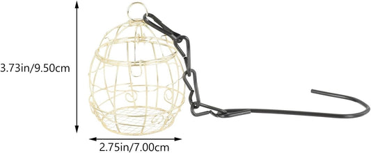 Milisten 2pcs Outdoor Hanging Bird Feeder Cage Metal Wire Small Swing 