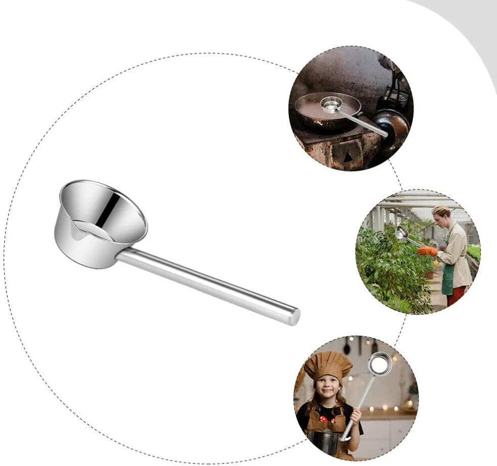 Hemoton Stainless Steel Water Dipper with Extra Long Handle 17.7 Inch Ladle for Kitchen Soup Serving Bath and Garden Watering with Pour Spout