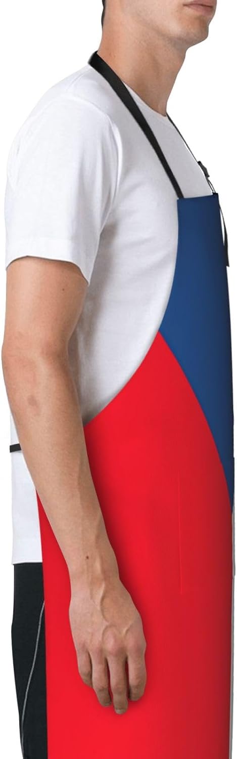 Flag of the Czech Republic print Waterproof chef's apron with pocket a