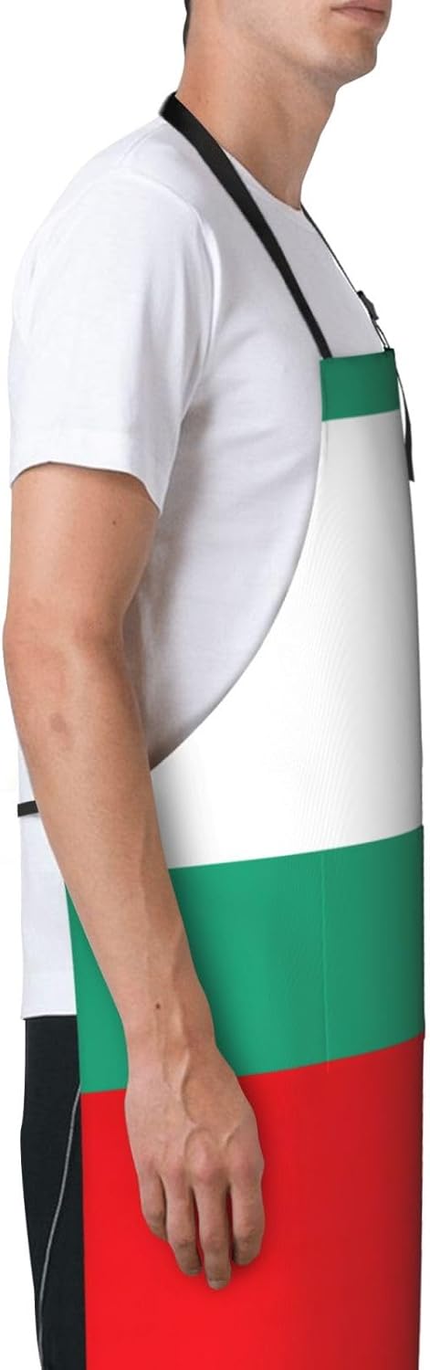 Bulgarian Flag print Waterproof chef's apron with pocket apron for kitchen cooking baking barbecue and gardening