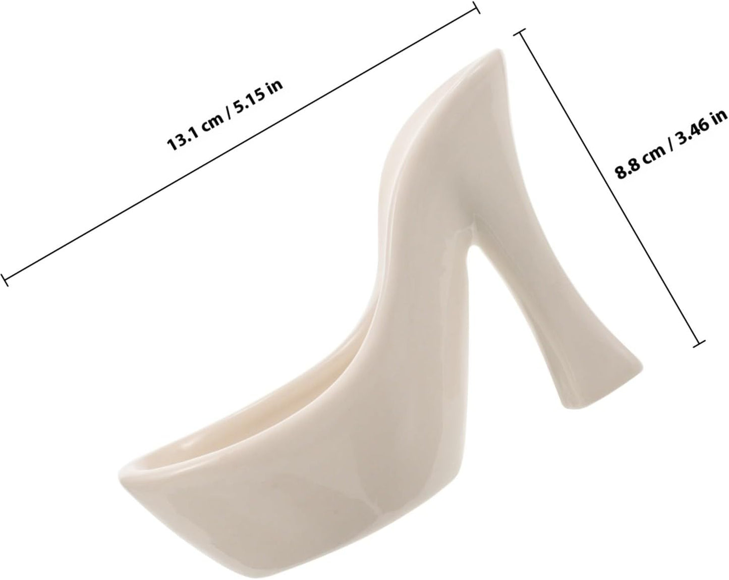 High Heel Shaped White Ceramic Flower Pot Small Decorative Vase for Su