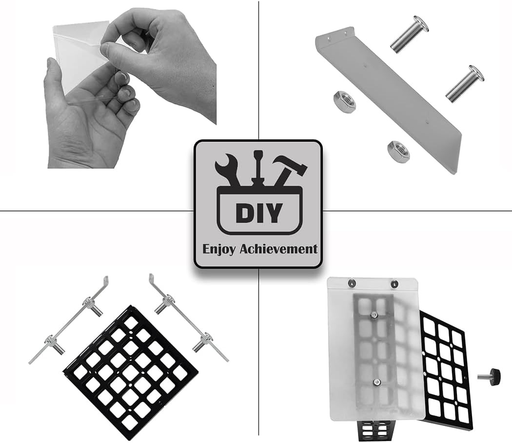 Suet Cage Bird Feeder for Outdoors - Hanging Outside or on Window - Easy DIY Assembly with Clear Roof Rain Proof - Basket for Woodpecker, Chickadee, Nuthatch