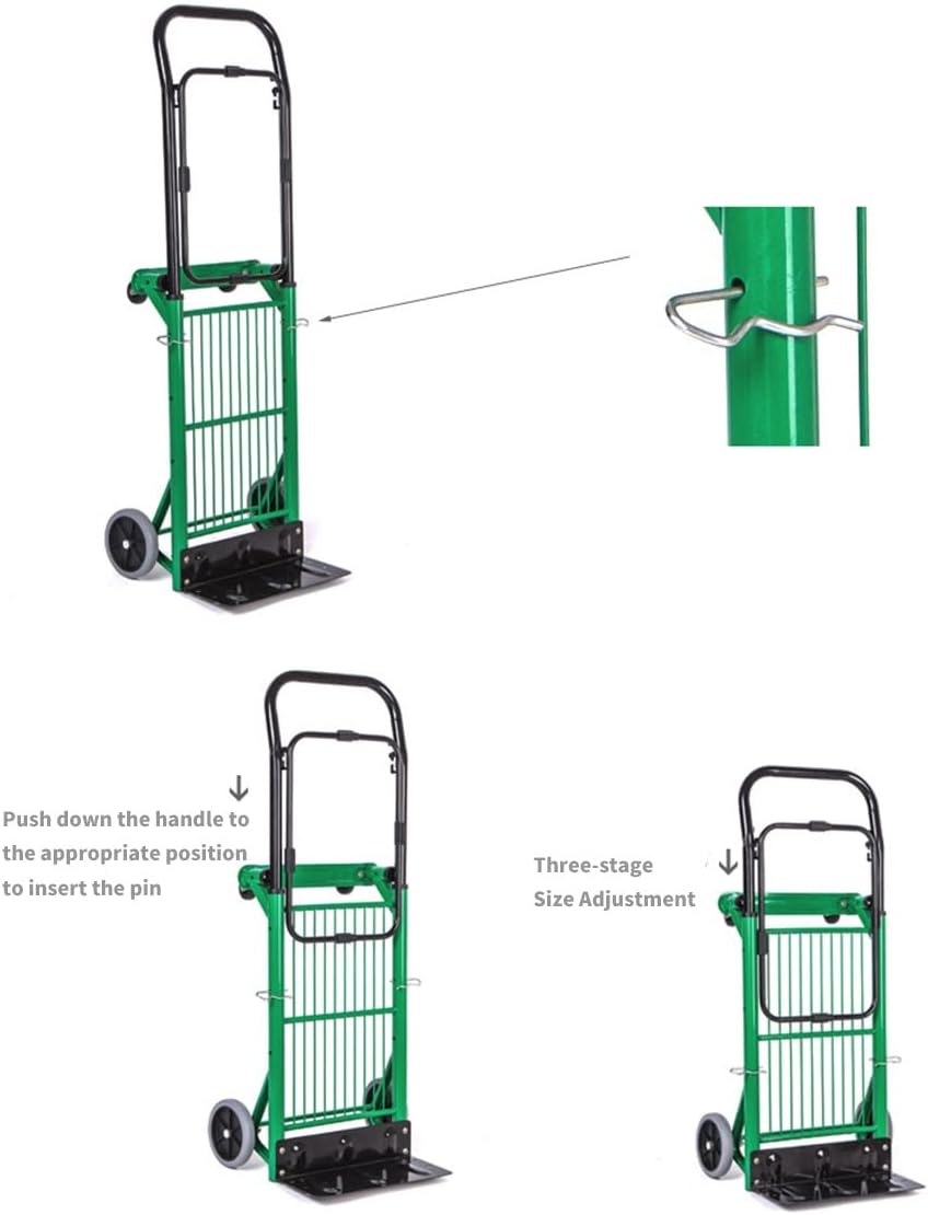 HBJWOV Home Garden Folding Trolley Utility Wagon Foldable Trolley Grocery Cart Portable Trolley 4Wheel Multifunctional Forklift Trolley