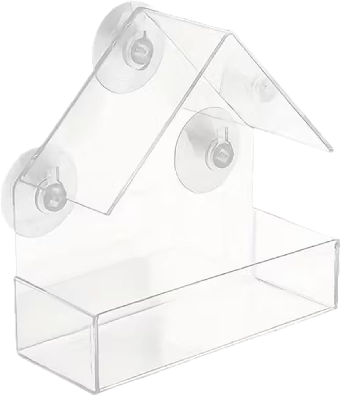 Window Bird Feeder - Acrylic Outdoor Bird Station, Suction Mount Garden Feeding, Sturdy Clear Design Easy View, Weather Resistant Feeding Hub, Premium Birds Watching Gear, Home Balcony Yard Use