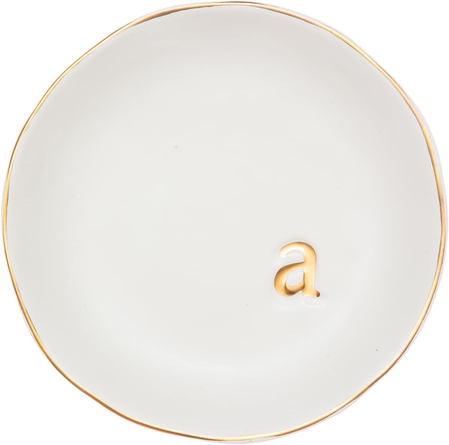 COLLECTIVE HOME - Ceramic Jewelry Tray, Decorative Trinket Dish for Rings Earrings Necklaces Bracelet Watch Keys, Birthday Mother's Day Christmas Gift for Women, 4.75", White Surface (A)