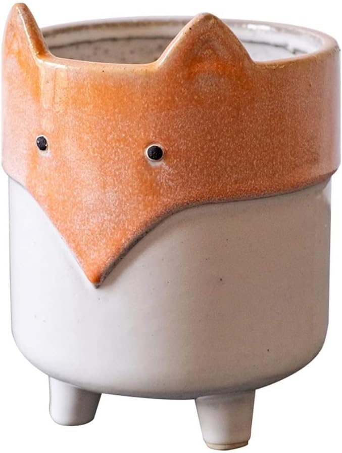 Planter Cute Ceramic Fox Flower Pot Small Plant Pots Unique Pots for P