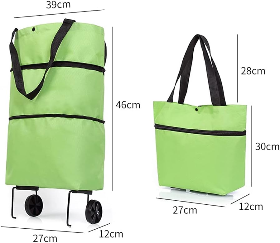 JSEIAJB Folding Shopping Pull Cart Trolley Bag with Wheels Foldable Sh