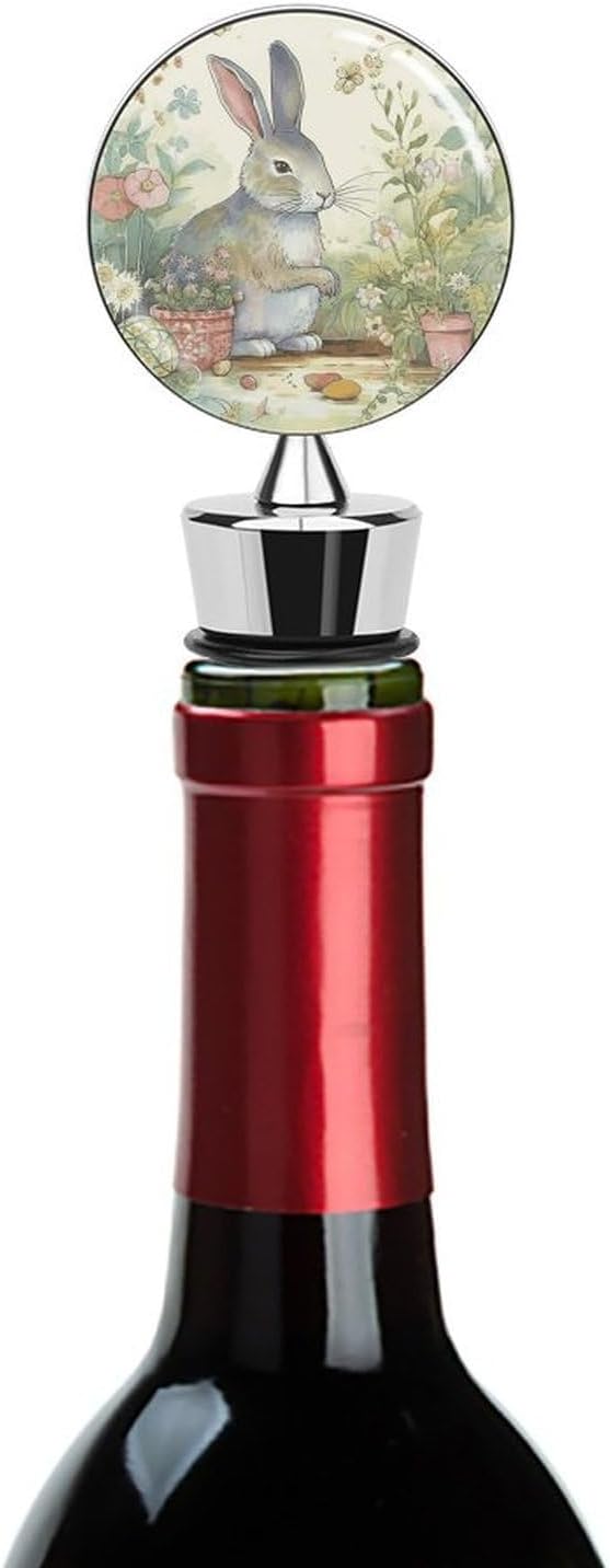 Garden Bunny Wine Stoppers Zinc Alloy Bottle Sealer Detachable Leak Pr