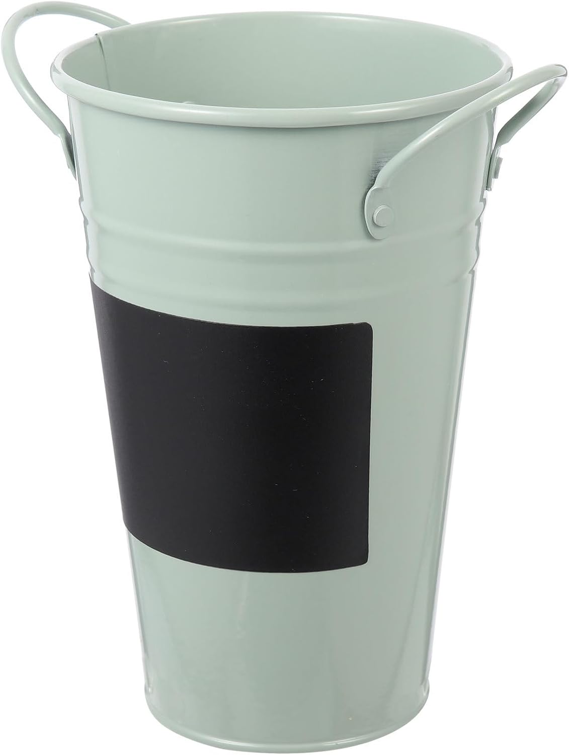 Milisten Iron Flower Pot with Small Chalkboard Light Blue Retro Garden