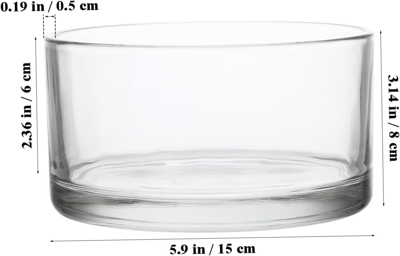 Milisten Glass Flower Vase for Home Decor Multipurpose Round Aquarium 