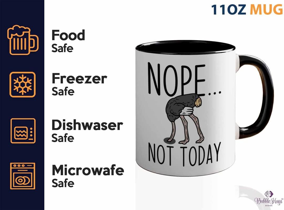 Bird Lover Two Tone Black Edition 11oz - Nope not Today - Hummingbird 