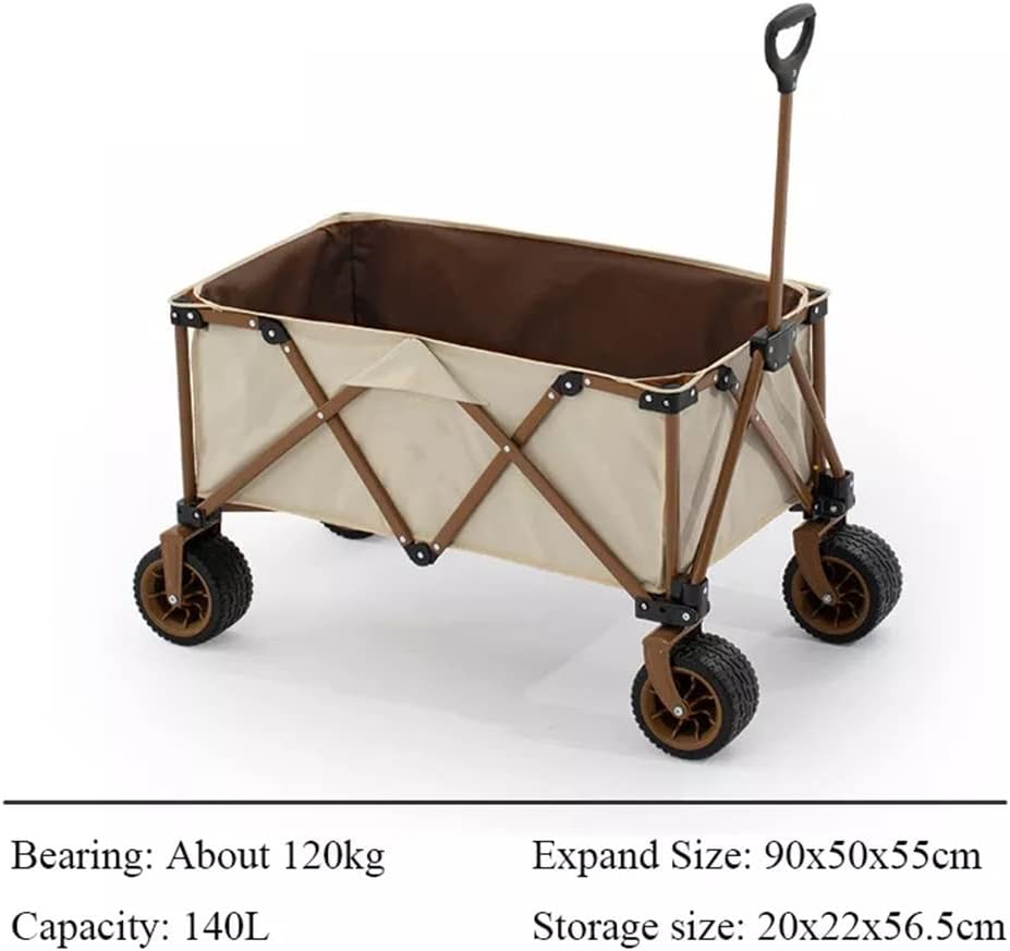 JSEIAJB Portable Detachable Folding Four-Way Wide Wheel Trolley Outdoo