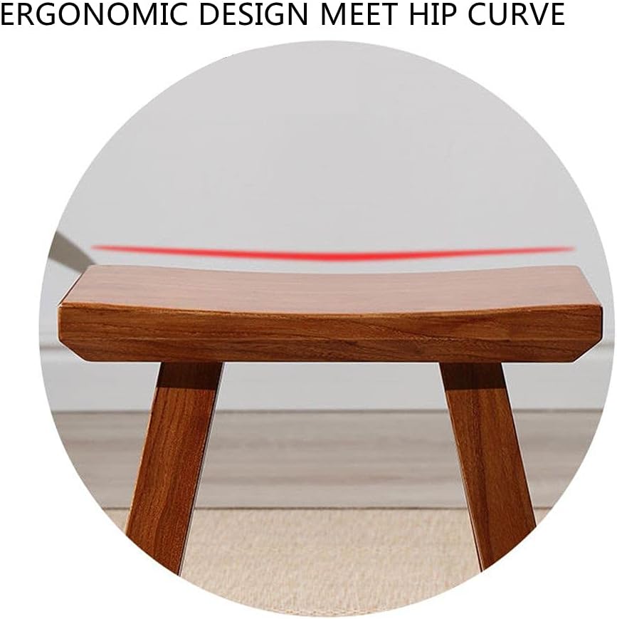 Wooden Step Stool for Kids Adults Seat Chair Dancing Foot Stool 12 inch Plant Stand Top Curved Wood Stool