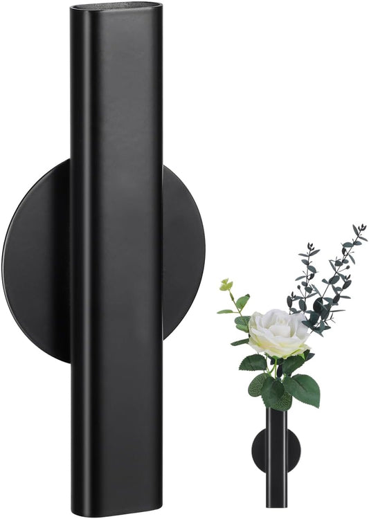 Nordic Wall Mounted Flower Pot - Creative Black Adhesive Flower Vase for Home, Office & Hotel Decor - Small Size, Easy Installation, Versatile for Fresh & Artificial Plants, Stylish & Damage-F