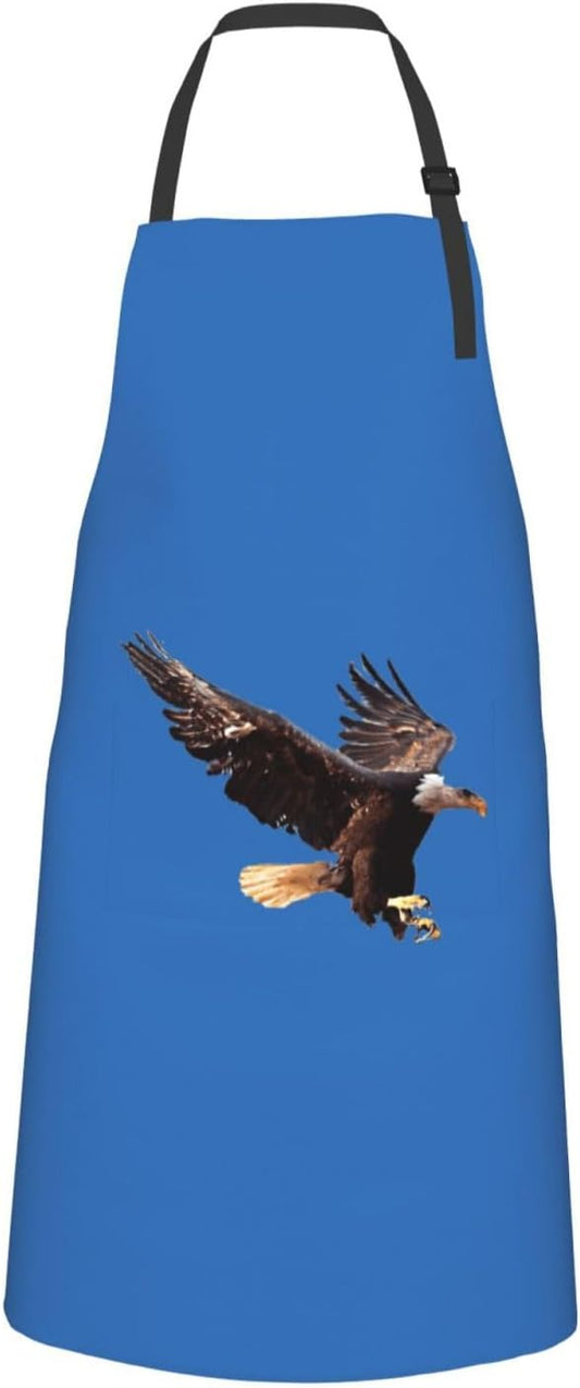 eagle print Waterproof apron with pocket adjustable cooking apron for adult kitchen bibs to bake