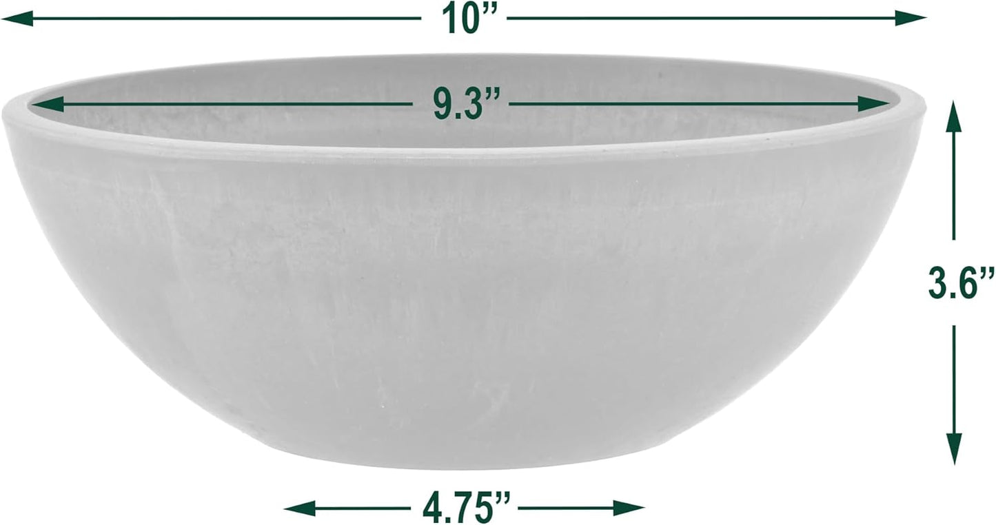 PSW Pot Collection M25TP 10-inch Plastic/Stone/Wood Composite Low Bowl