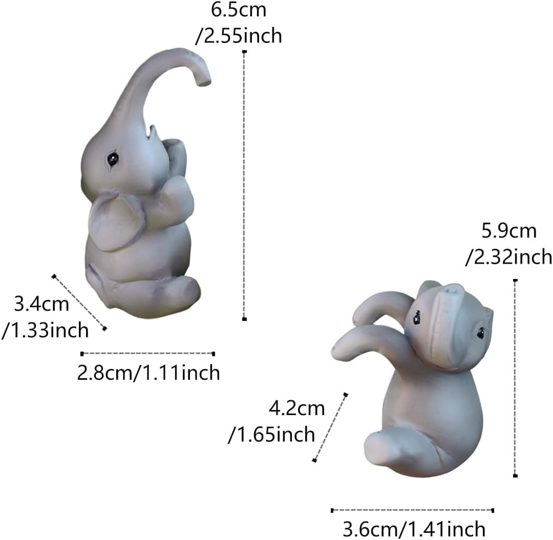 2Pcs Cute Climbing Elephant Statues Plant Pot Hang Figurines Resin Flower Pot Hanging Decorations Garden Balcony Yard Decoration