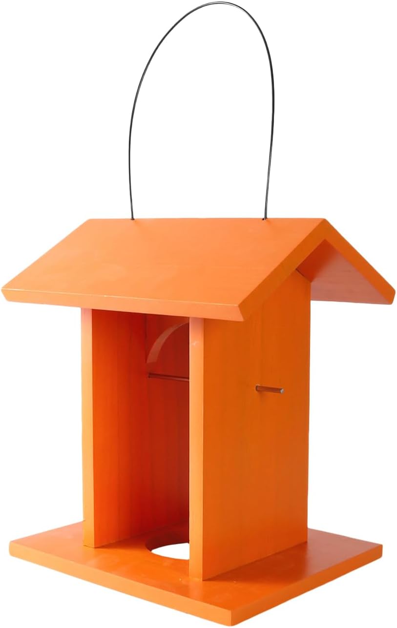 Wooden Bird House Feeder, Mounted Food Station with Roof for Outdoor Feeding, Wildlife Care, Porch Decoration, Yard Enhancement, Avian Support