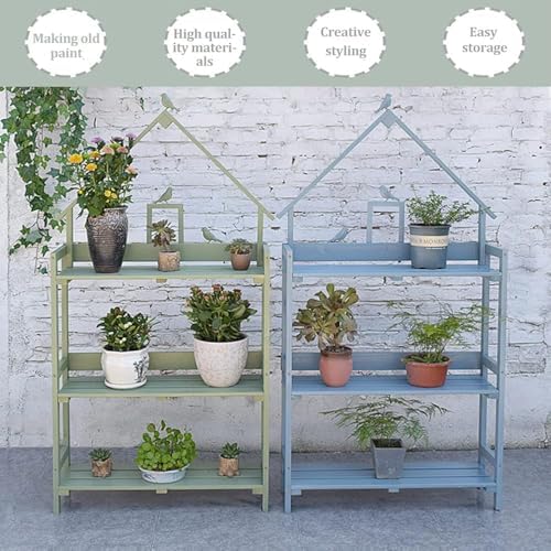 3-Tier Garden Plant Shelf with Workstation Table - Outdoor Potting Bench & Storage Cabinet for Patio, Green Gardening Organizer, Space-Saving Plant Stand, Durable & Stylish
