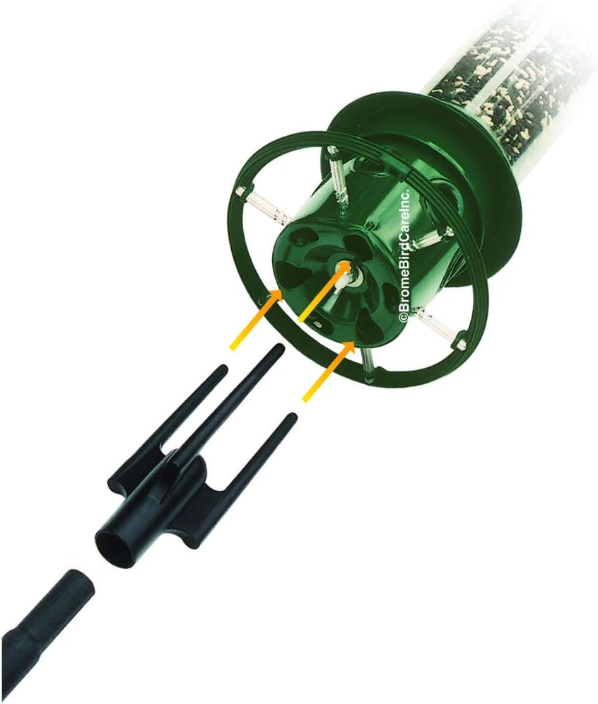 Pole Adaptor for Pole Mounting a Squirrel Buster Plus Bird Feeder, Black (FEEDER & POLE NOT INCLUDED), for 1-inch Pole ONLY