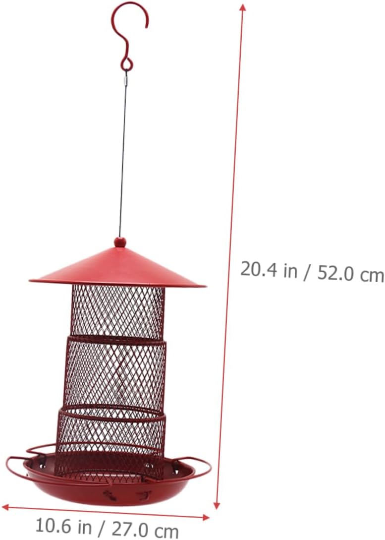 Milisten Metal Three Outdoor Hanging Wild Bird Feeder for Various Bird