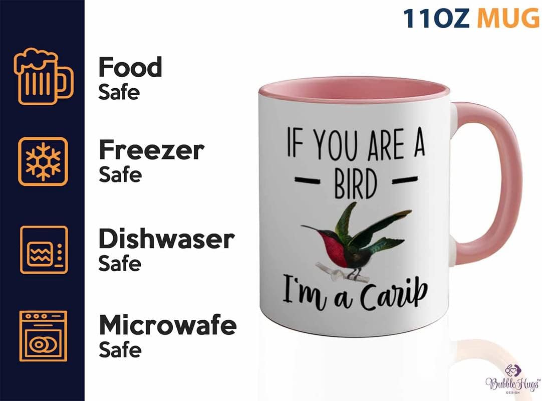 Bird Lover Two Tone Pink Edition 11oz - Bird and Carib - Hummingbird Nest Cage Parrot Dad Gardening Outdoor Birdwatcher Feeder
