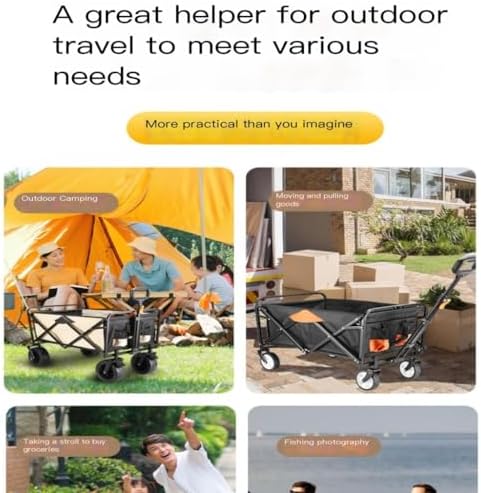 Portable Camping Cart,Outdoor Folding Beach Trolley Cart for Camping P