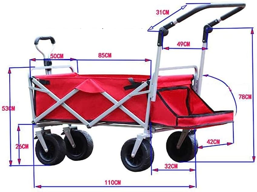 Handcart, Foldable Handcart Folding Garden Trolley with Teleshandle 36