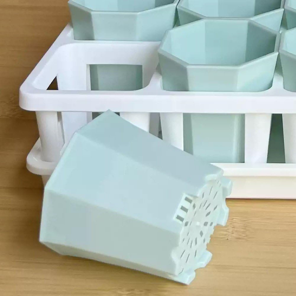 10pcs Octagonal Plant Pots, Plastic Flower Pots Mini Nursery Pots for 