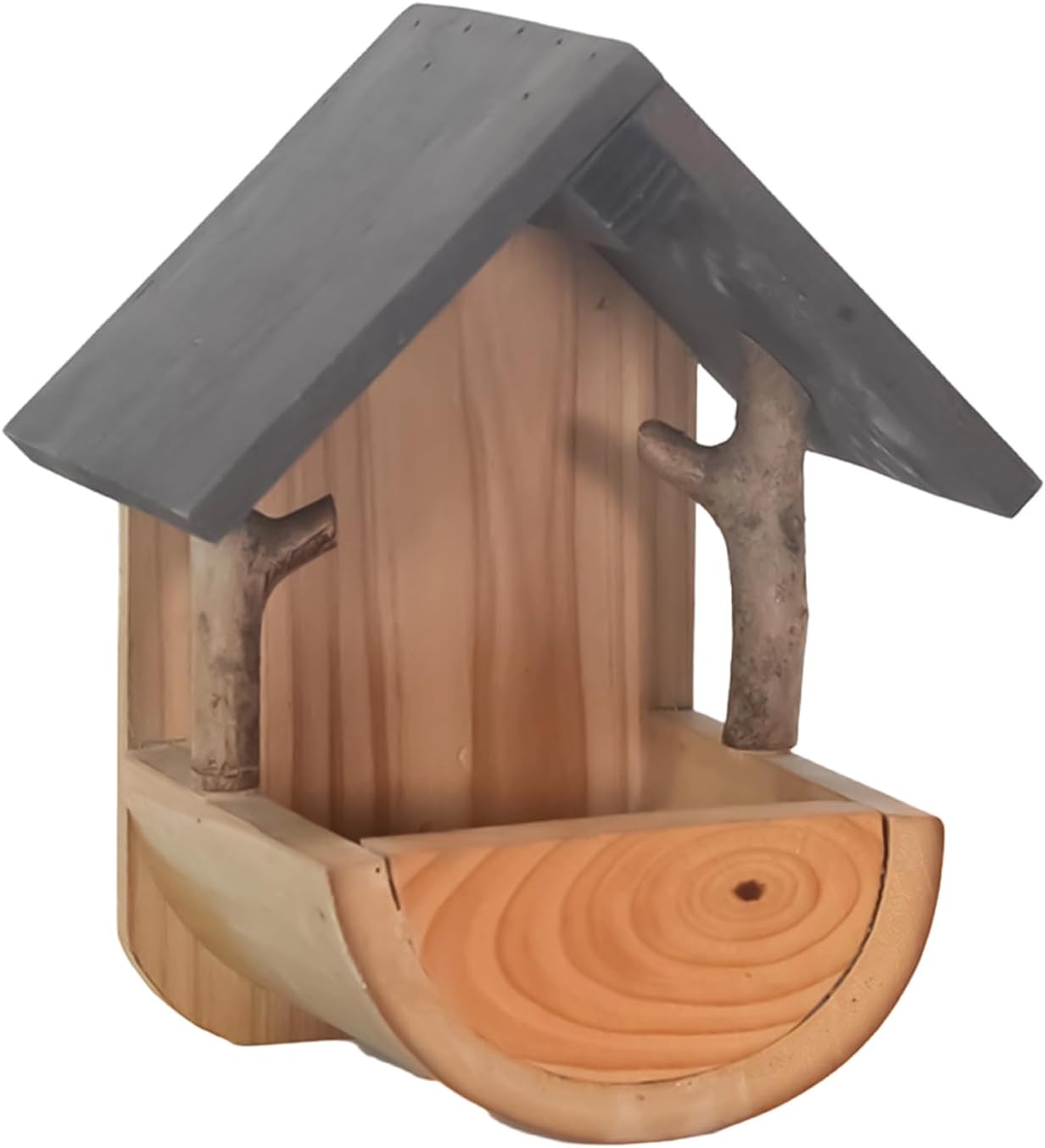 Bird Feeders for Outdoors Wooden Wall Mount - Weatherproof Feeding Tool | 7 Inch Balcony Bird Feeder for Watching Viewing Feeding Food Pet Aviary Finch Home Garden Outdoor Decorative Feeder Station