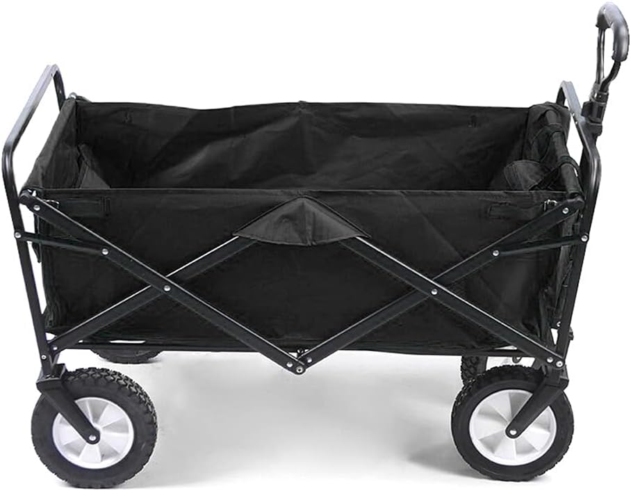 JSEIAJB Outdoor Camping Pull Cart Portable Folding Trolley 600d Oxford Cloth Waterproof Four-Wheel Hand Cart(D)