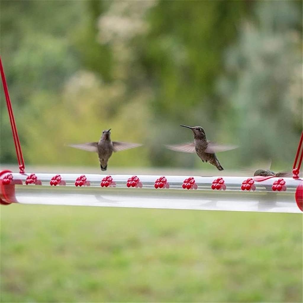 Hummingbird Feeder with Hole Birds Feeding Hanging Transparent Pipe Easy to Use Patio Garden Yard Outdoor Decor (Color : Clear Size : 40cm) (Clear 50cm)