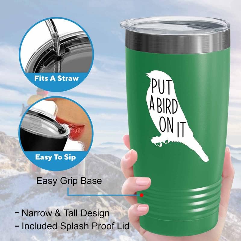 Bird Lover Green Edition Viking Tumbler 20oz - Put a Bird on it - Humm