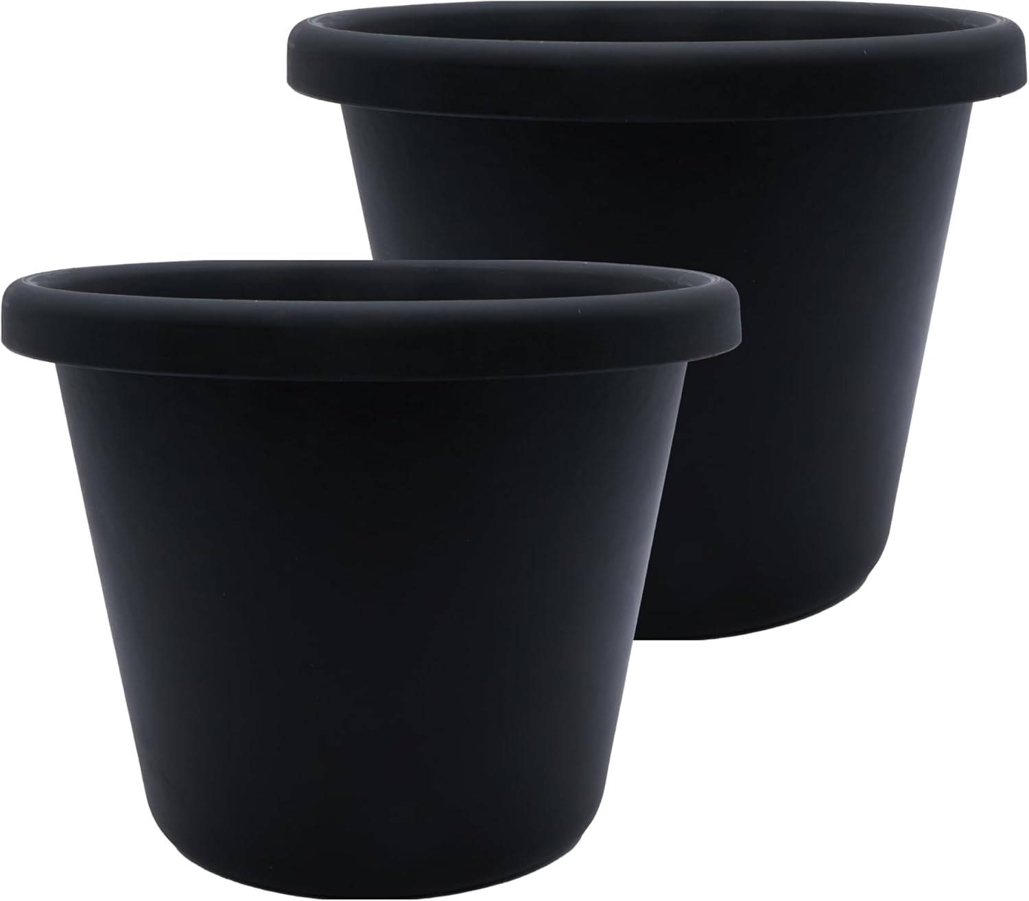 The HC Companies 14 Inch Classic Round Planter Pots with Drainage, Rol