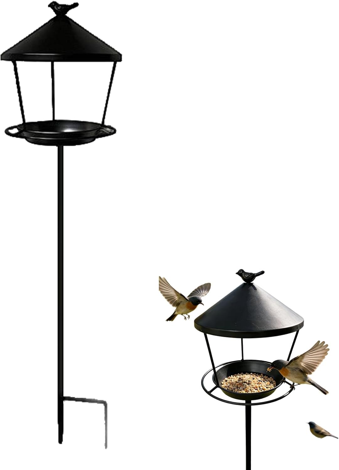 Bird Feeder | Weatherproof Wild Feeding Station | Standing Bird Feeder Tray,for Garden Backyard Patio Courtyard Yard