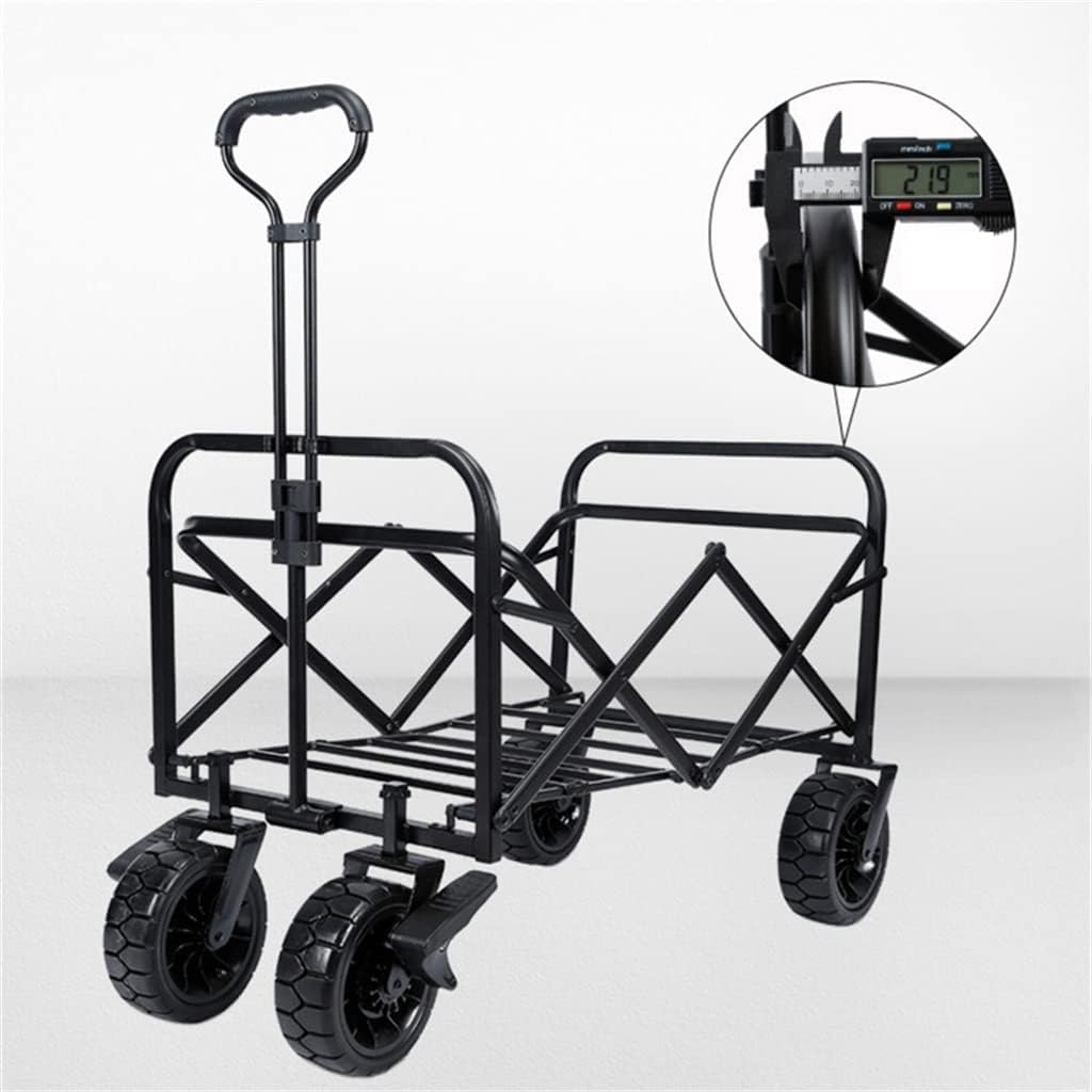 Outdoor Camping Camping Picnic Stall Folding Trailer Stall Small Cart Trailer Vegetable Shopping Folding Car(74 * 47 * 63cm)
