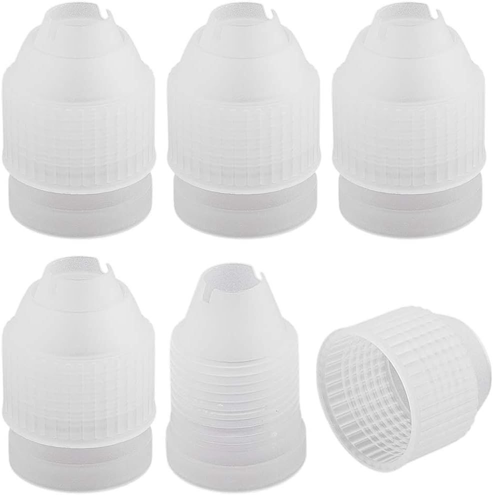 6 Pack Cake Decorating Couplers Piping Nozzle Coupler 2 x 1.5in Plasti
