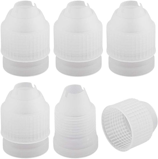 6 Pack Cake Decorating Couplers Piping Nozzle Coupler 2 x 1.5in Plasti