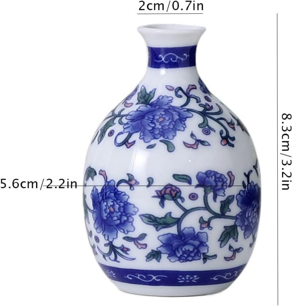 Chinoiserie Mini Decorative Porcelain Jar Blue and White Flower Pot Pl