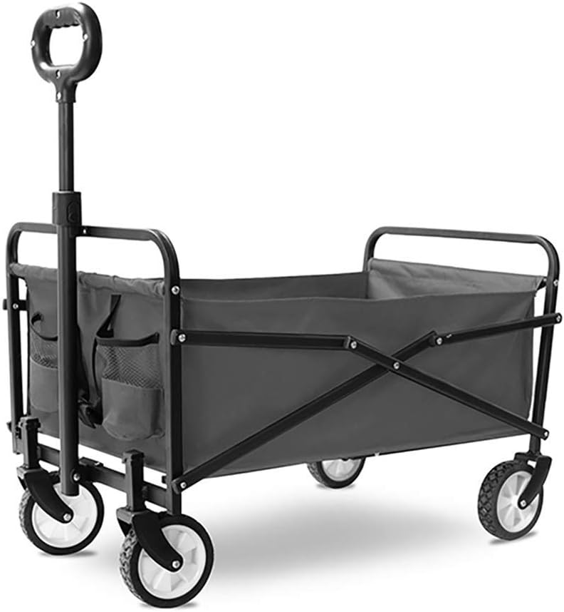 Portable Garden Trolley Cart Heavy Duty Wagon Multi-Function Shopping Cart for Outdoor Camping Beach Supermarket Pull Truck(Light Gray)(Blue)/Light Gray