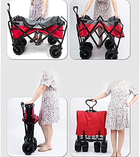 Outdoor Foldiutility Wagon Wagon with Wheels Heavy Duty Outdoor Cart for Campigarden Beach with Cup Holders, Load-Bea90Kg/198Lbs/Style 7/a